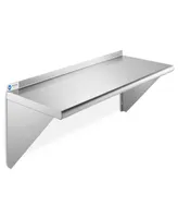 Gridmann 18" x 36" Nsf Stainless Steel Kitchen Wall Mount Shelf w/ Backsplash