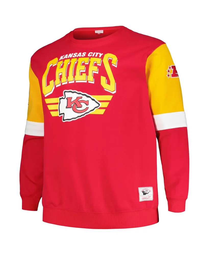 Men's Mitchell & Ness Red Kansas City Chiefs Big and Tall Fleece Pullover Sweatshirt