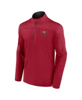 Men's Fanatics Red Tampa Bay Buccaneers Defender Half-Zip Top