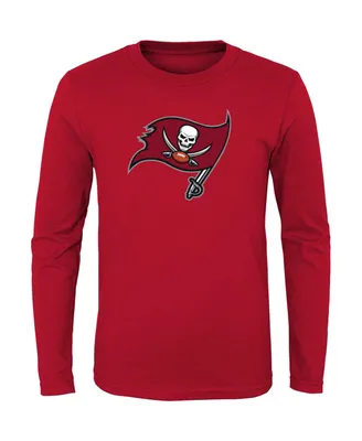 Toddler Boys and Girls Red Tampa Bay Buccaneers Primary Logo Long Sleeve T-shirt