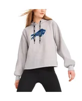 Women's Dkny Sport Heather Gray Buffalo Bills Debbie Dolman Raglan Pullover Hoodie