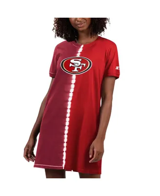 Women's Starter Scarlet San Francisco 49ers Ace Tie-Dye T-shirt Dress
