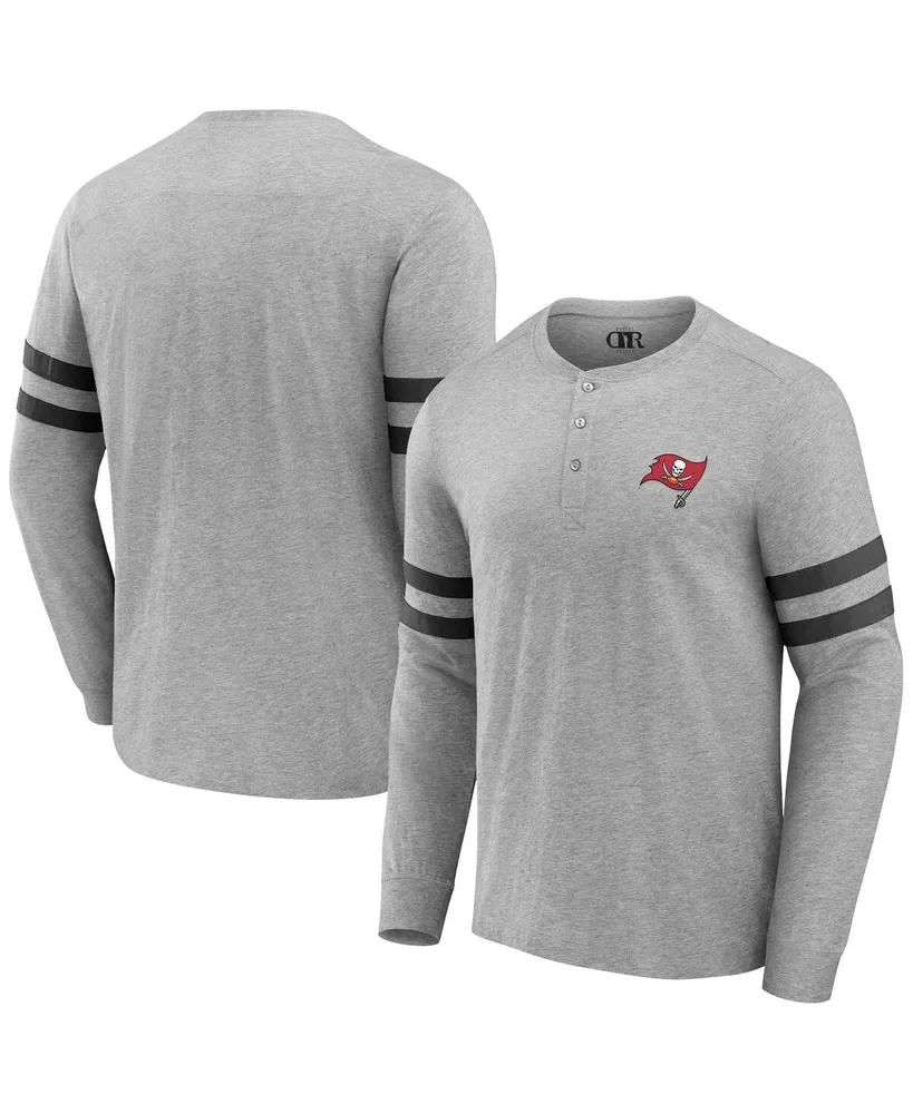 Men's Nfl x Darius Rucker Collection by Fanatics Heather Gray Tampa Bay Buccaneers Henley Long Sleeve T-shirt