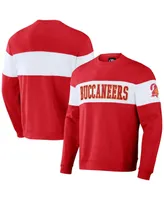 Men's Nfl x Darius Rucker Collection by Fanatics Red Distressed Tampa Bay Buccaneers Team Color and White Pullover Sweatshirt