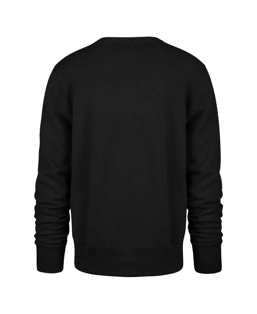 Men's '47 Brand Black Detroit Lions Imprint Headline Pullover Sweatshirt