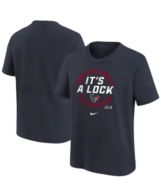 Big Boys Nike Navy Houston Texans 2023 Afc South Division Champions Trophy Collection T-shirt