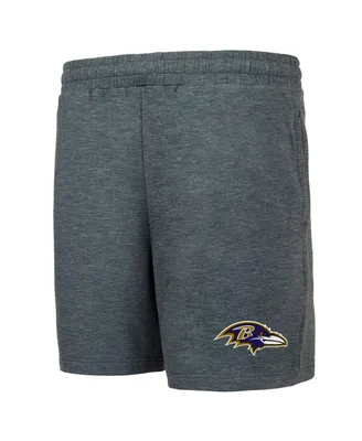 Men's Concepts Sport Charcoal Baltimore Ravens Powerplay Tri-Blend Fleece Shorts