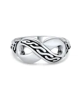 Best Friends Bff Sorority Sister Irish Celtic Love Knot Infinity Ring For Women Girlfriend Teen Oxidized .925 Sterling Silver