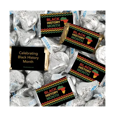 116 Pcs Black History Month Candy Party Favors Hershey's Miniatures and Silver Kisses Chocolate by Just Candy (1.50 lbs)