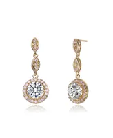 Classy Sterling Silver with Clear Cubic Zirconia Dangling Earrings
