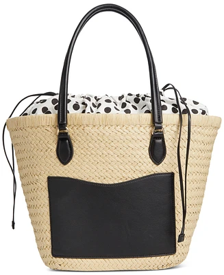 On 34th Isabellaa Straw Medium Drawstring Tote, Created for Macy's