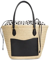 On 34th Isabellaa Straw Medium Drawstring Tote, Created for Macy's