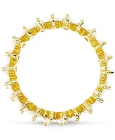 Cubic Zirconia Marquise Cluster Band in 14k Gold-Plated Sterling Silver