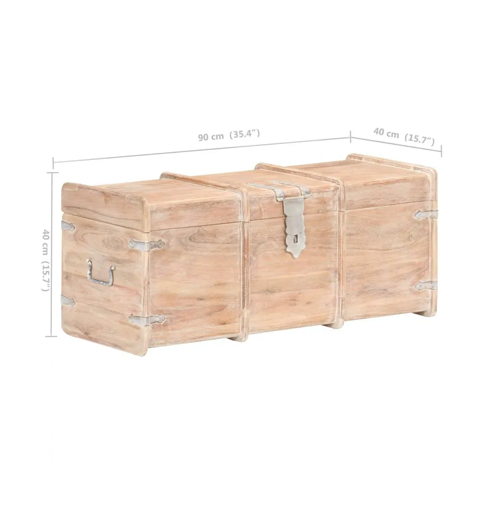 Storage Chest 35.4"x15.7"x15.7" Solid Acacia Wood