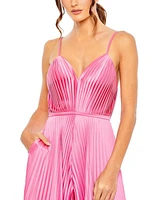 Women's Ieena Pleated Plunge Neck Wide Leg Jumpsuit