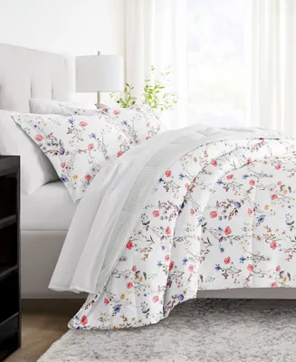 ienjoy Home Meadow Floral Stripe -Piece Comforter Set