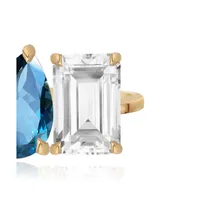 Alev Jewelry Aj by Alev Large Two-Gemstones Gold Ring