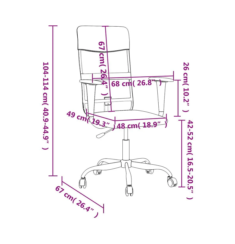 Office Chair Gray Mesh Fabric and Faux Leather