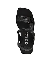 Guess Women's Dawsin Rhinestone Eva Strappy Wedge Sandals