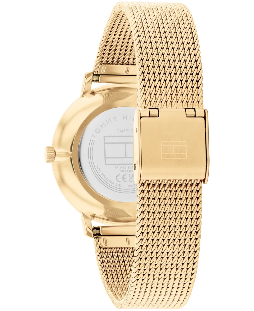 Tommy Hilfiger Women's Quartz Gold-Tone Stainless Steel Mesh Watch 34mm