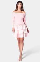 Bebe Women's Off The Shoulder Tiered Dress - XXSmall