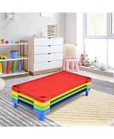 Pack of 4 Kids Stackable Naptime Cot 51''Lx23''W Daycare Rest Mat