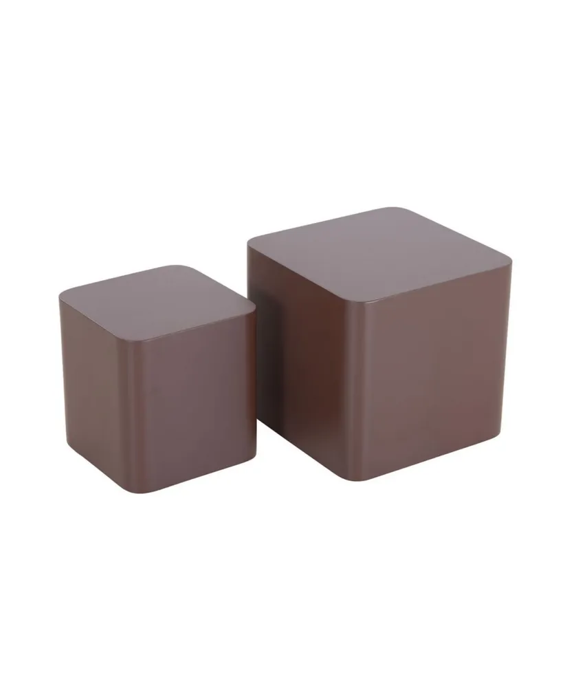 Simplie Fun Mdf Nesting Table Set Of 2 Chocolate Brown