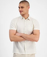 Sun + Stone Men's Blake Linen Chambray Short Sleeve Button-Front Shirt, Created for Macy's