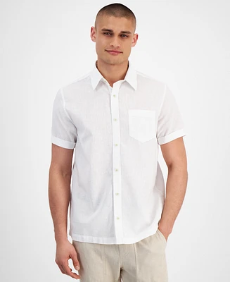 Sun + Stone Men's Blake Linen Chambray Short Sleeve Button-Front Shirt, Created for Macy's