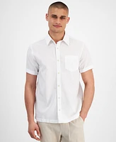 Sun + Stone Men's Blake Linen Chambray Short Sleeve Button-Front Shirt, Created for Macy's