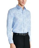 Tallia Men's Slim-Fit Floral Stencil Oxford Dress Shirt