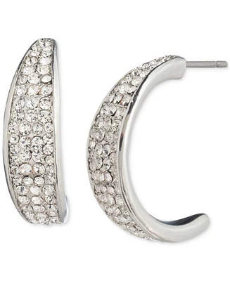 Givenchy Gold-Tone Small Pave Crystal C-Hoop Earrings