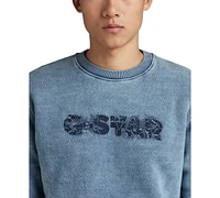 G-Star Men's Indigo Distressed Logo Sweatshirt