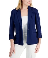 Ak Anne Klein Petite 3/4-Sleeve One-Button Blazer