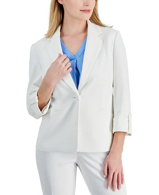 Ak Anne Klein Petite 3/4-Sleeve One-Button Blazer