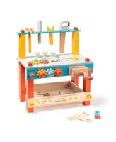 Simplie Fun Wooden Tool Workbench Toy For Kids, Great Gifts For Toddlers, Christmas And Birthday Party