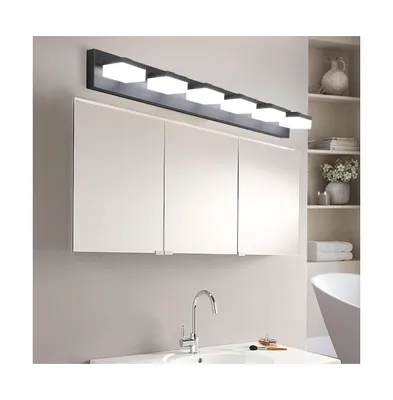 Modern 6-Light Black Led Vanity Mirror Light Fixture For Bathrooms And Makeup Tables