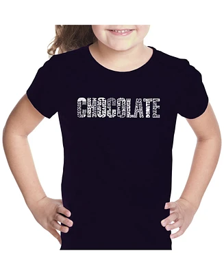 Girl's Word Art T-shirt - Different foods made with chocolate