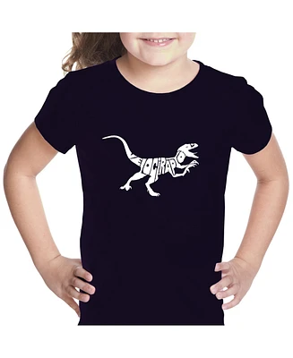 Girl's Word Art T-shirt - Velociraptor