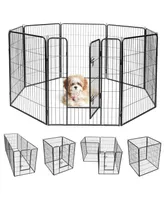 Sugift 8 Metal Panel Heavy Duty Pet Playpen Dog Fence with Door