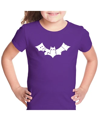Girl's Word Art T-shirt - Bat Bite Me