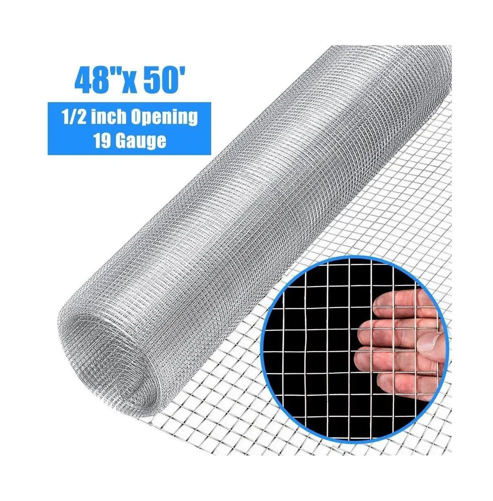 48" x 50' 1/2inch Wire Fence Mesh Galvanized Cage Wire