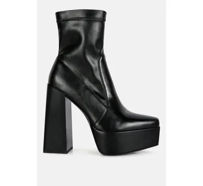 whippers patent pu high platform ankle boots