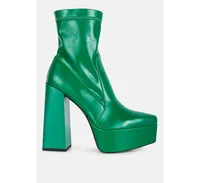 whippers patent pu high platform ankle boots