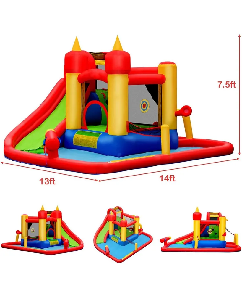 Inflatable Water Slide Jumper Bounce House with Ocean Ball without Blower