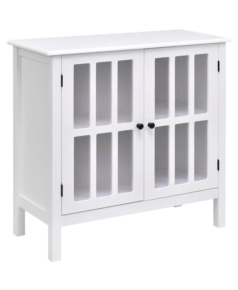 Glass Door Sideboard Console Storage Buffet Cabinet