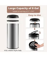 Sugift 8 Gal Automatic Trash Can with Stainless Steel Frame Touchless Waste Bin