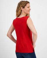 Style & Co Women's Cotton Boat-Neck Sleeveless Top, Created for Macy's