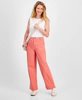 Style & Co Women's High-Rise Wide-Leg Twill Pants