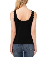 CeCe Women's Solid Scalloped Neck Knit Sweater Tank Top